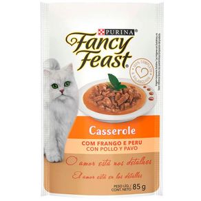 Racao-Umida-Nestle-Purina-Fancy-Feast-Casserole-Sache-para-Gatos-Sabor-Frango-e-Peru-85g