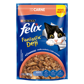 Racao-Umida-Nestle-Purina-Felix-Fantastic-Deli-Sache-para-Gatos-Adultos-Sabor-Carne-85g