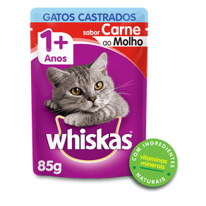 Racao-Umida-Whiskas-Sache-para-Gatos-Castrados-Sabor-Carne-85g